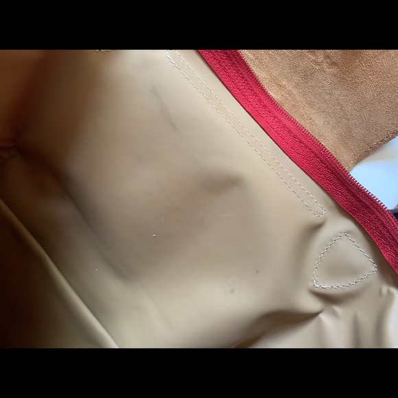 Auth Longchamp Le Pliage red top handle tote bag M - Picture 11 of 13